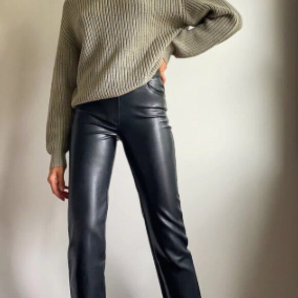 Wilfred Melina Pants (Aritzia) – Black Faux Leather – Size 4 - Picture 4 of 6